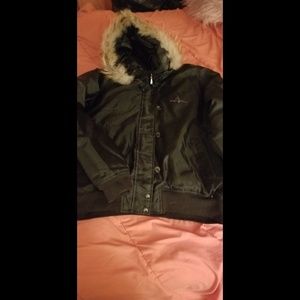 Vintage Baby Phat feather goose puffer faux fur